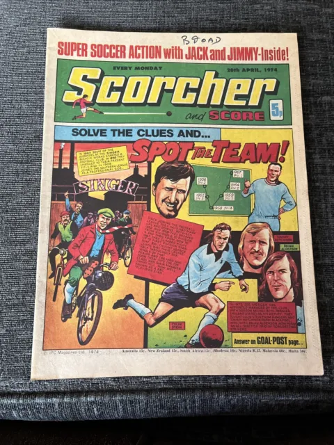 Scorcher and Score Comic - 20 Apr 1974 John Roberts (Birmingham) Coventry City
