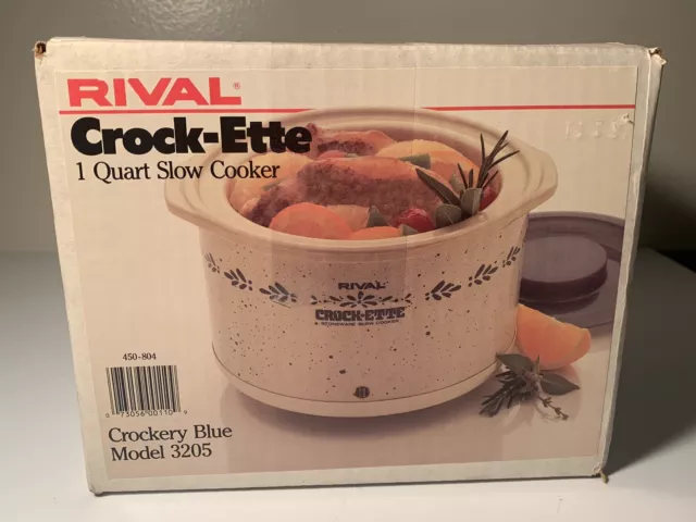 Rival Crock-ette Slow Cooker Crock Pot Model 3205 GP 1qt Green W/ Grapes  for sale online