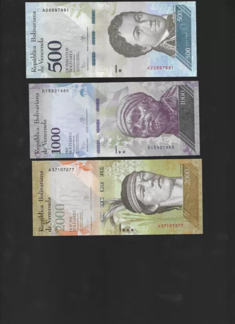 Venezuela Banknotes 2016 2017  Unc Full Set Of 6, 500-20000 Bolivares Unc