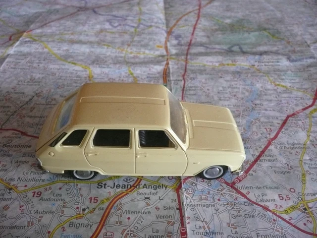 Modèle Réduit Solido Renault 14 Jaune à L'échelle 1/43 - Version Promotionnelle Sans Bouchon D'essence, Occasion Très Bon état