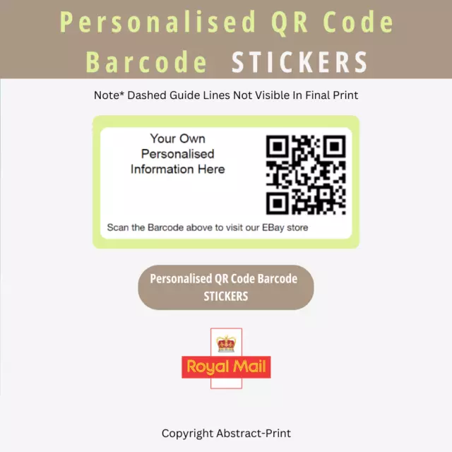 189 Personalised QR Code Barcode Stickers Sticky Labels