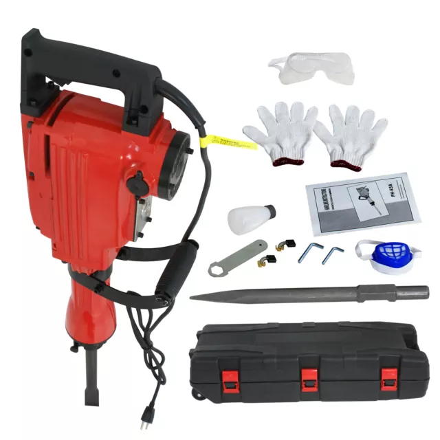 2200W Demolition Jack Hammer Electric Concrete Breaker Punch 2 Chise 2 Punch