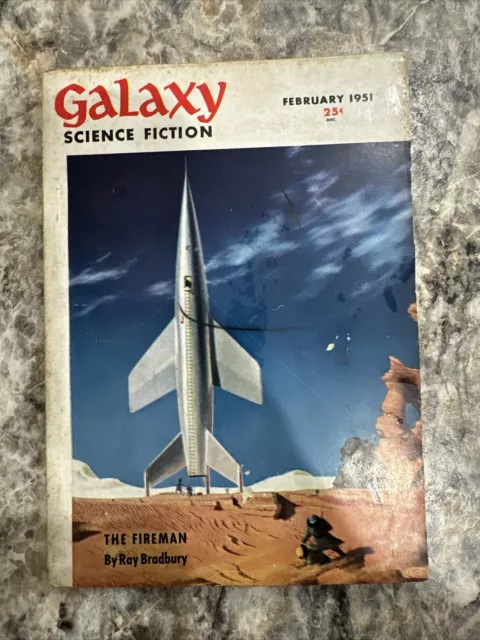 Rare February 1951 GALAXY SCIENCE FICTION Magazine! The FIREMAN by Ray BRADBURY!