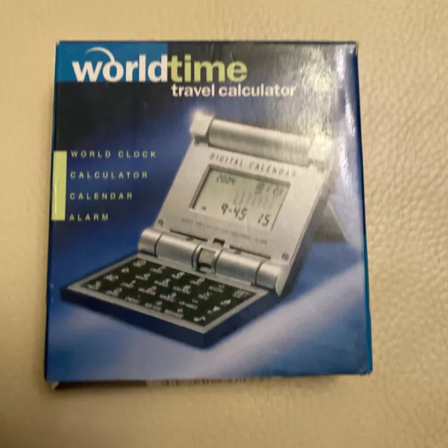 WORLDTIME TRAVEL CALCULATOR 16 Time Zones Clock Calendar Alarm Office