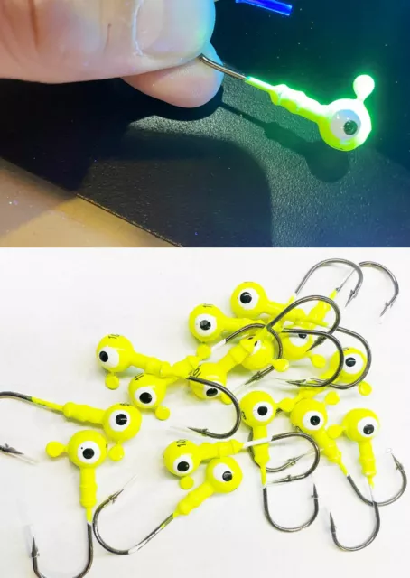 25Stk UV Rundkopf Jigkopf Jigköpfe 4/0 5g 7g 10g 15g 6/0 20g Jigheads Jighead