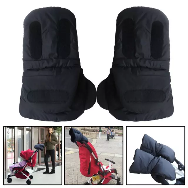 LF# Winter Windproof Warm Gloves Fleece Mittens Hand Muff for Baby Stroller
