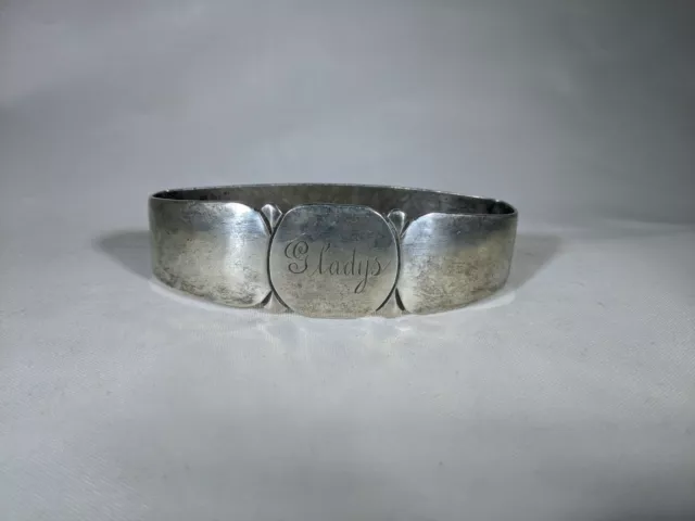 Antique Sterling Silver Randahl Arts&Crafts Napkin Ring "Gladys" name engraving