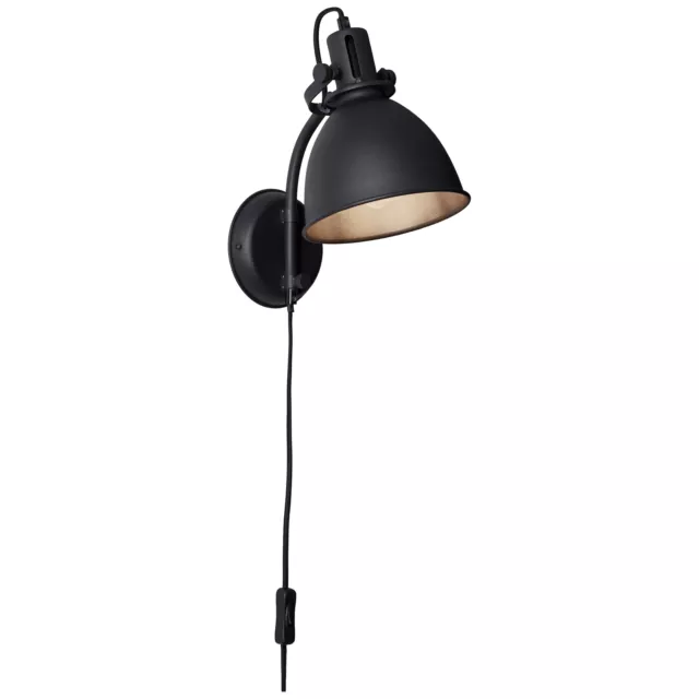 Wandleuchte Lampe Industriedesign in schwarz korund mit Zuleitung