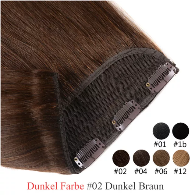 Ombre Dick Ein Tressen Clip In 100% Remy Echthaar Extensions Weft Haarteil Blond 3