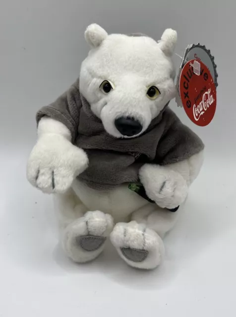 1999 Coca Cola Polar Bear With Jumper Coke Promotional Beanie Toy