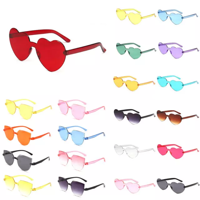 Retro Women Heart Shaped Sunglasses PC Frame Glasses Fashion Eyewears UV400