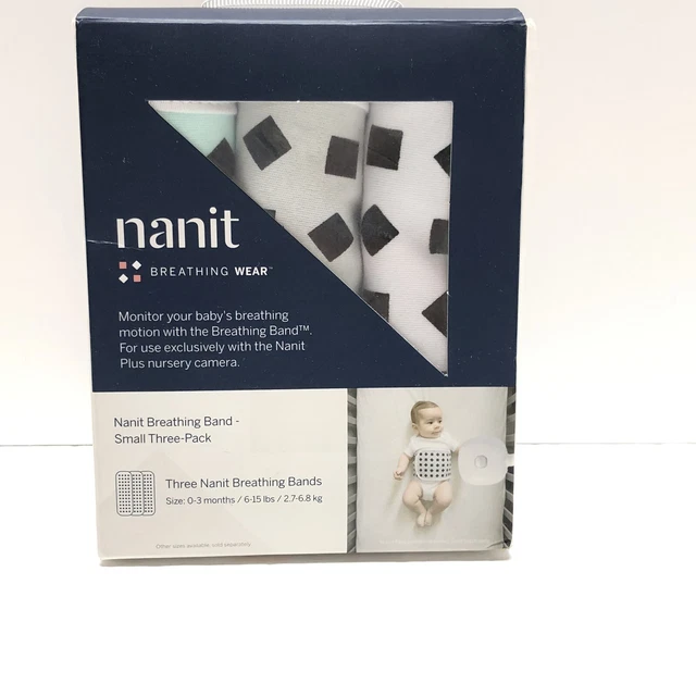 Paquete de Bandas Respiratorias NANIT de 3 Desgastes Respiratorios Talla Pequeña 6-12 Lbs 0-3 Meses