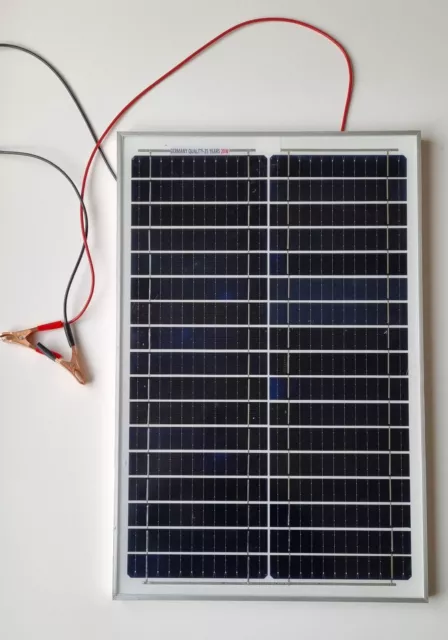 Pannello Solare Modulo Fotovoltaico 20W 20Watt 12V Celle Silicio Pinze Batteria