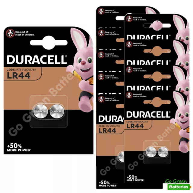 20 x Duracell LR44 1.5V Alkaline Button Cell Batteries LR 44 A76 AG13 357 hexbug