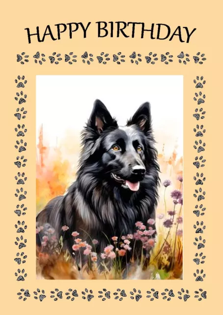 Belgian Shepherd Dog Groenendael Great Birthday Greetings Note Card