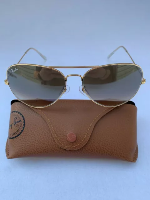 Ray-Ban Aviator Sunglasses 001/51 RB3026 62m Gold Frame & Brown Gradient Lenses