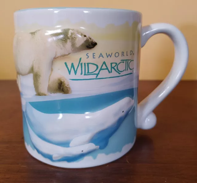 Sea World Wild Arctic 3D Mug Cup Nwot Polar Bears Seals Walrus Whales Fox 