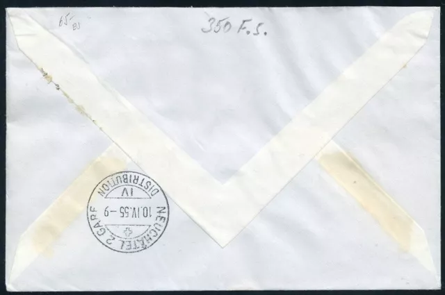 Liechtenstein FL 1955 - Mi 332-333 ESStp. FDC R-Brief (1) - FÜRSTENPAAR 2