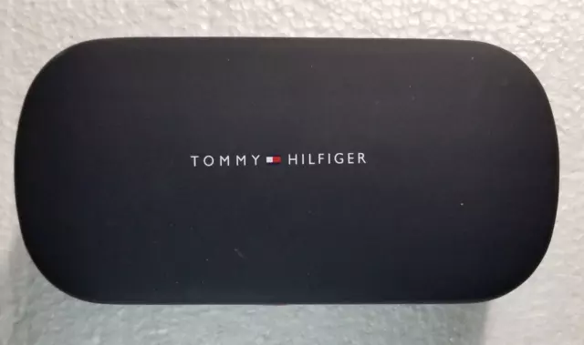 Tommy Hilfiger Eyeglass Sunglass Hard Shell Clam Shell Case Navy Blue Classic