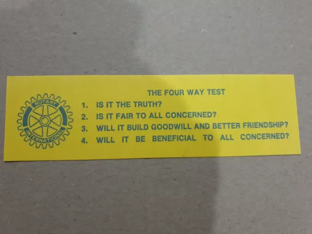 Rotary International The Four Way Test Sticker