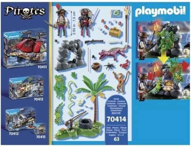 Playmobil Pirates 70414 Pirateninsel mit Schatz, für Kinder ab 5 Jahren 2