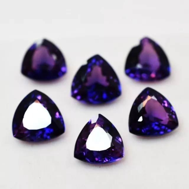 33 Ct Natural Tanzanite Trillion Cut Purple CERTIFIED Loose Gemstone Lot 6 Pcs.