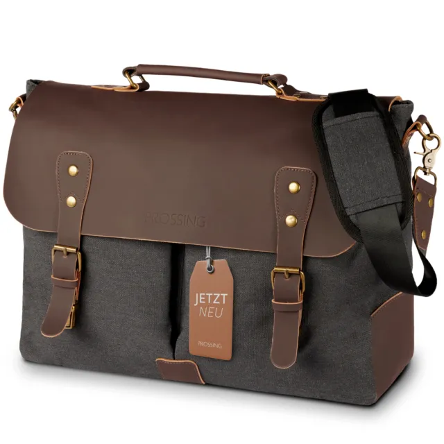 Große Herren Damen Umhängetasche Tasche Messenger Bag Canvas Laptoptasche 15,6 2