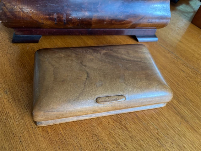 BARATIJA DE MADERA MACIZA DE COLECCIÓN / Cigarrillo / Joyería / CAJA