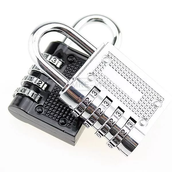 4 Dial Digit Combination Suitcase Luggage Metal Code Password Lock Padlock New