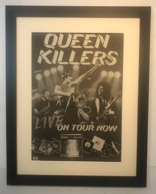 QUEEN*Killers*On Tour*1979*ORIGINAL*POSTER*AD*QUALITY FRAMED*FAST WORLD SHIP