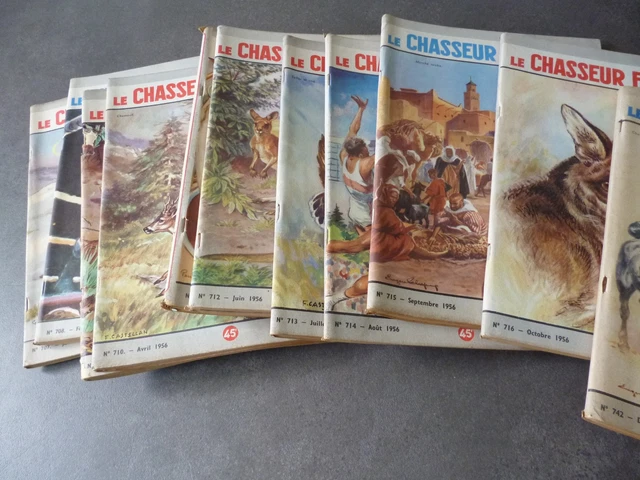 Lot De 8 Magazines Le Chasseur Français – 1955 – Réf#M-665