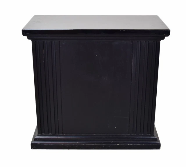 Large Vintage Neoclassical Pilaster Black Wood Pedestal Sculpture Stand Plinth