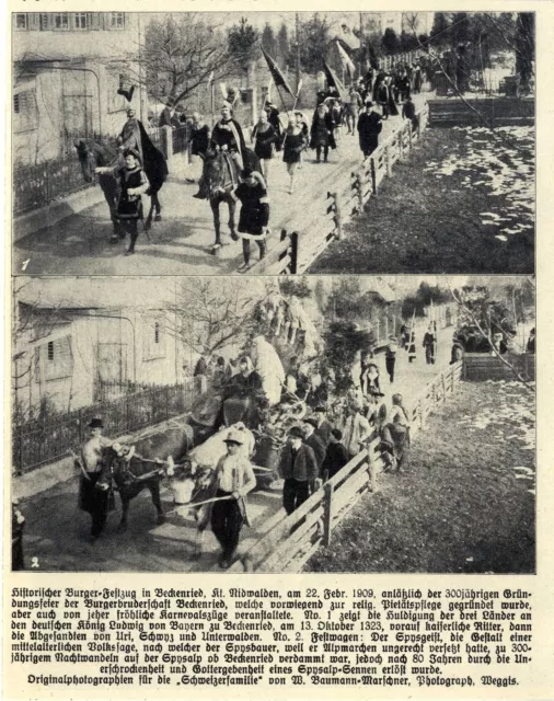 300jährige Gründungsfeier der Burgerbruderschaft in Beckenried Kt. Nitwalden1909