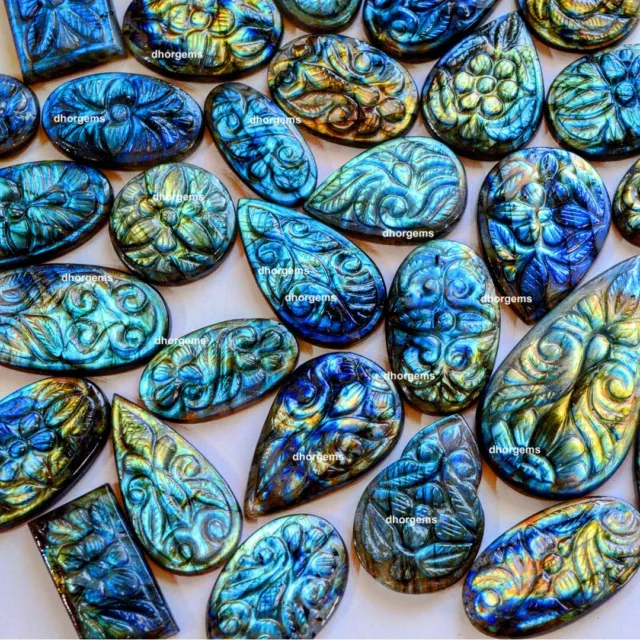 150cts labradorite cabochon carving gemstone mughal carved loose gemstone