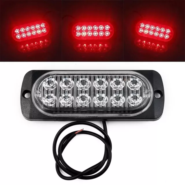 2PC Arrière Rouge Brouillard 12 LED Lampe 12v~24v for Voiture Camion Bus Set Ru