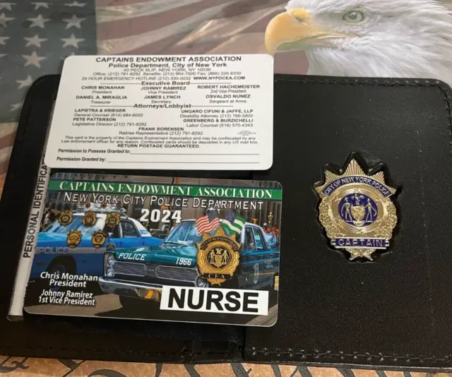 NYC NYPD 2024 Captains Nurse Pba Card Mini Wallet Not Cea Sba Dea Lba