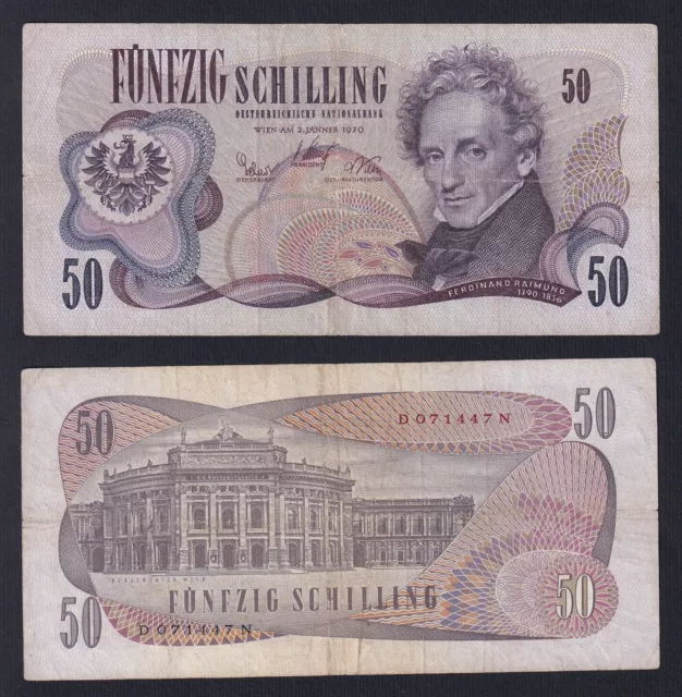 Austria 50 Schilling 1970 P 143a BB Vf- A-05