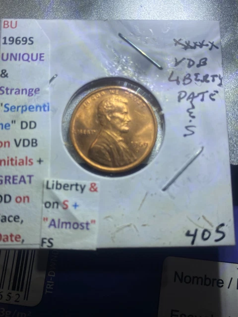 1969-S Lincoln RED Cent With Errors, these coins are in a BU condition #405