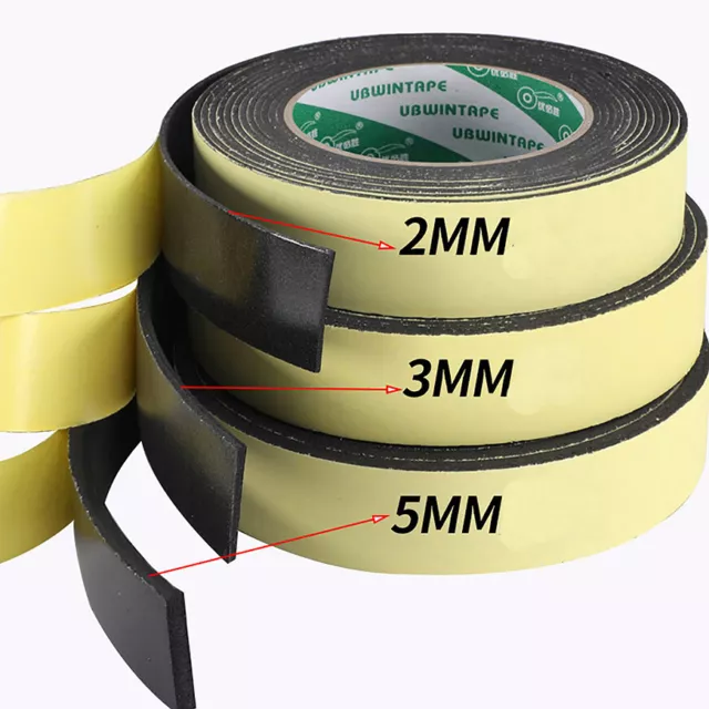 Self Adhesive Foam Sealing Tape Strip Sticky EVA Sponge Rubber 2/3/5mm Thickness