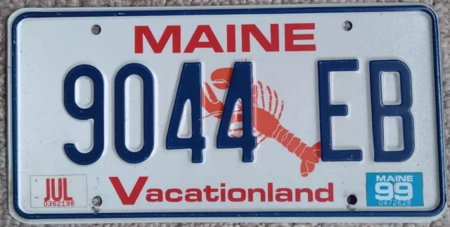 1999 Maine Lobster License Plate 9044EB - Vacationland