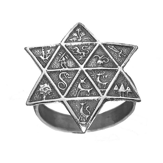 JEWISH STAR OF David 12 Tribes of Israel Ring real sterling silver .925 ...