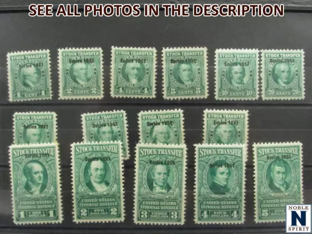 NobleSpirit No Reserve WJ) US #RD339-RD353 Mint NH = $740 CV 1951 Stock Transfer