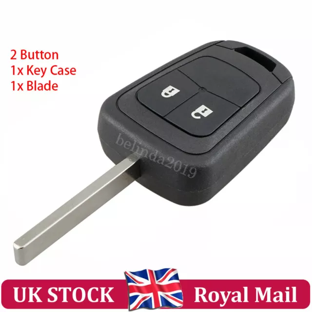 For Vauxhall Opel Astra J Insignia Corsa D E Meriva 2 Button Remote Key Fob Case