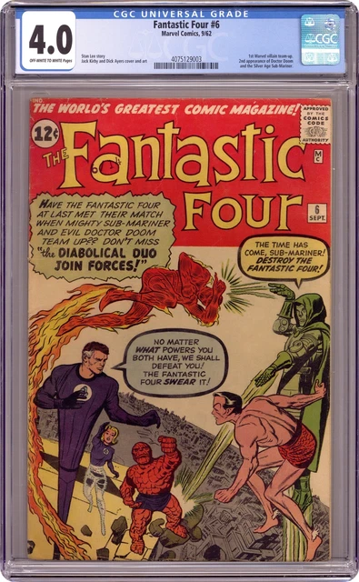 Fantastic Four #6 CGC 4.0 1962 4075129003
