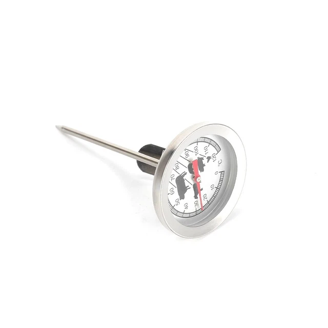 Thermomètre à Viande Relaxdays Analogique - Sonde Inox 20cm - Pour Four, Grill, Poêle - Jusqu'à 120°C