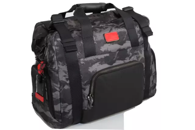 Tumi Alpha Bravo Buckley Duffel Charcoal/Black Camouflage Carry-on Red accents