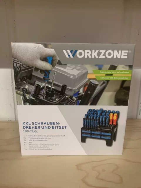 WORKZONE XXL-Schraubendreher- und Bit-Set, 100-tlg.