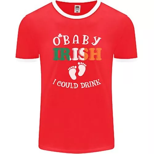 St Patricks Day Pregnant New Baby Funny Mens Ringer T-Shirt FotL