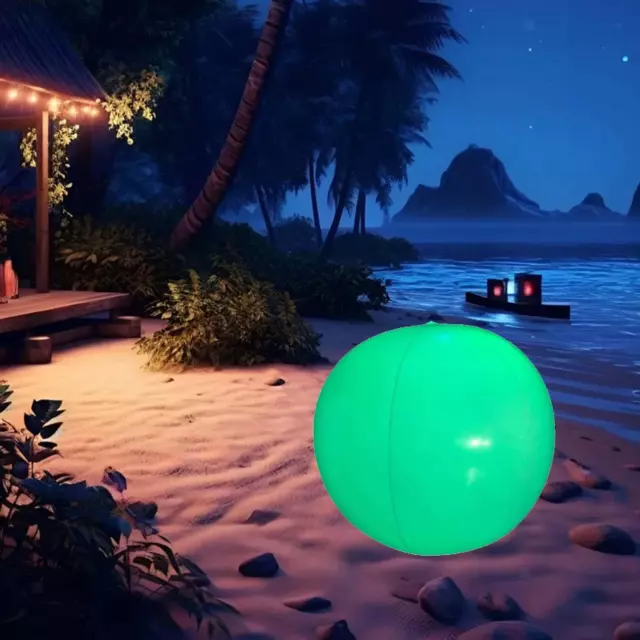 15.75'' Inflatable Beach Ball Waterproof Glow in The Dark Ball Toy Summer Water