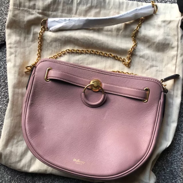 MULBERRY BROCKWELL MOCHA Rose Handbag Dusky Pink Bnwt 450.00